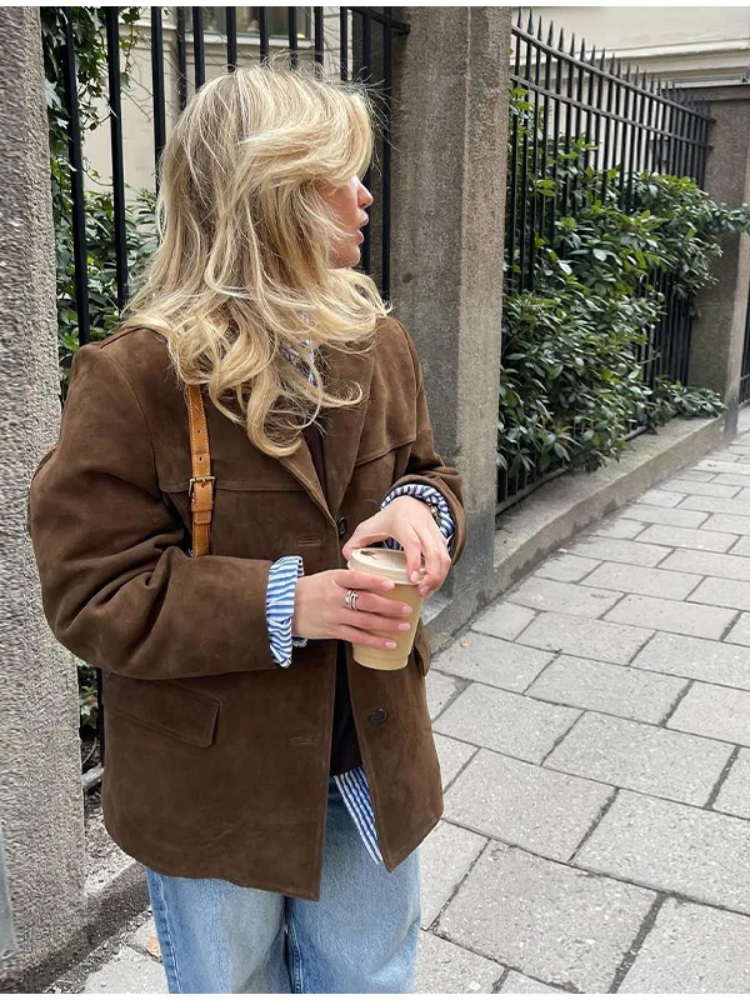 Women's Oversized Brown Trenchcoat