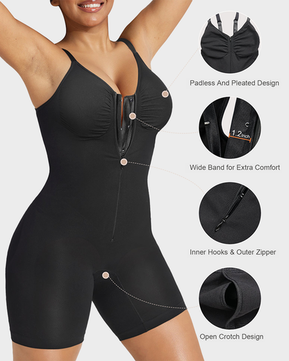 Shapewear for Women Tummy Control Bodysuit Zip-Up