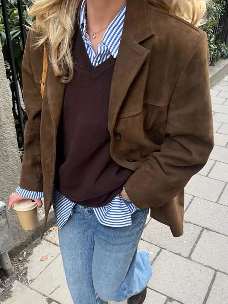 Women's Oversized Brown Trenchcoat