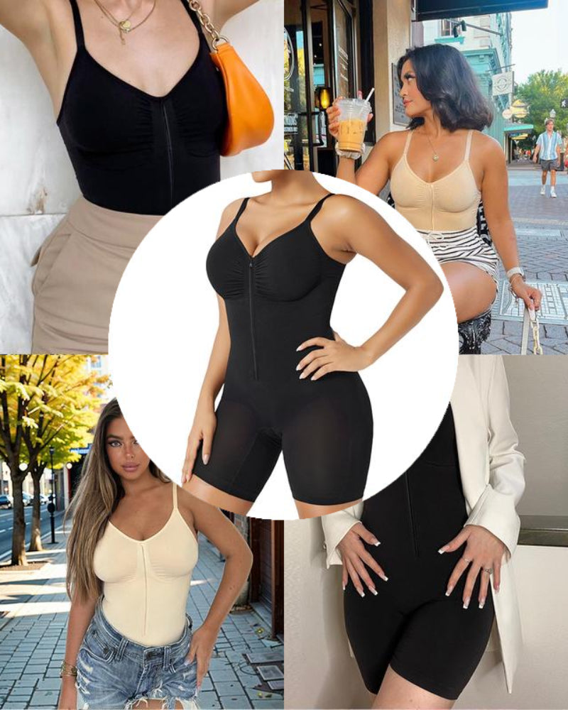 Shapewear for Women Tummy Control Bodysuit Zip-Up