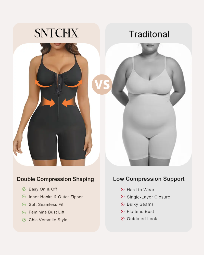 Shapewear for Women Tummy Control Bodysuit Zip-Up