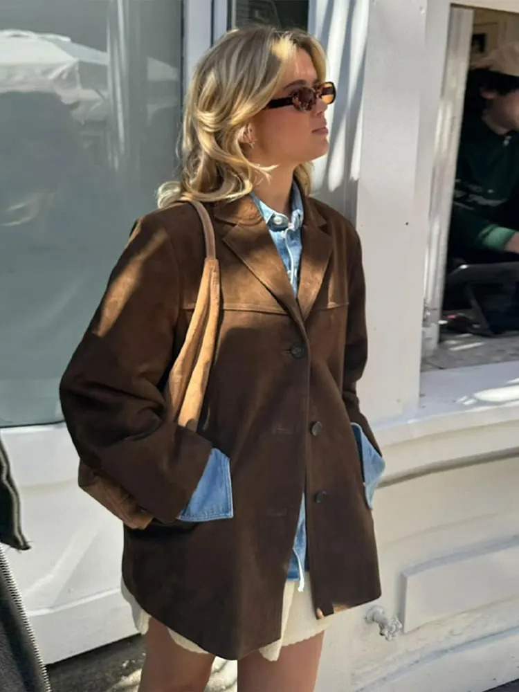 Women's Oversized Brown Trenchcoat