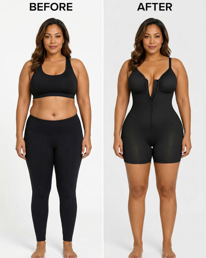 Shapewear for Women Tummy Control Bodysuit Zip-Up