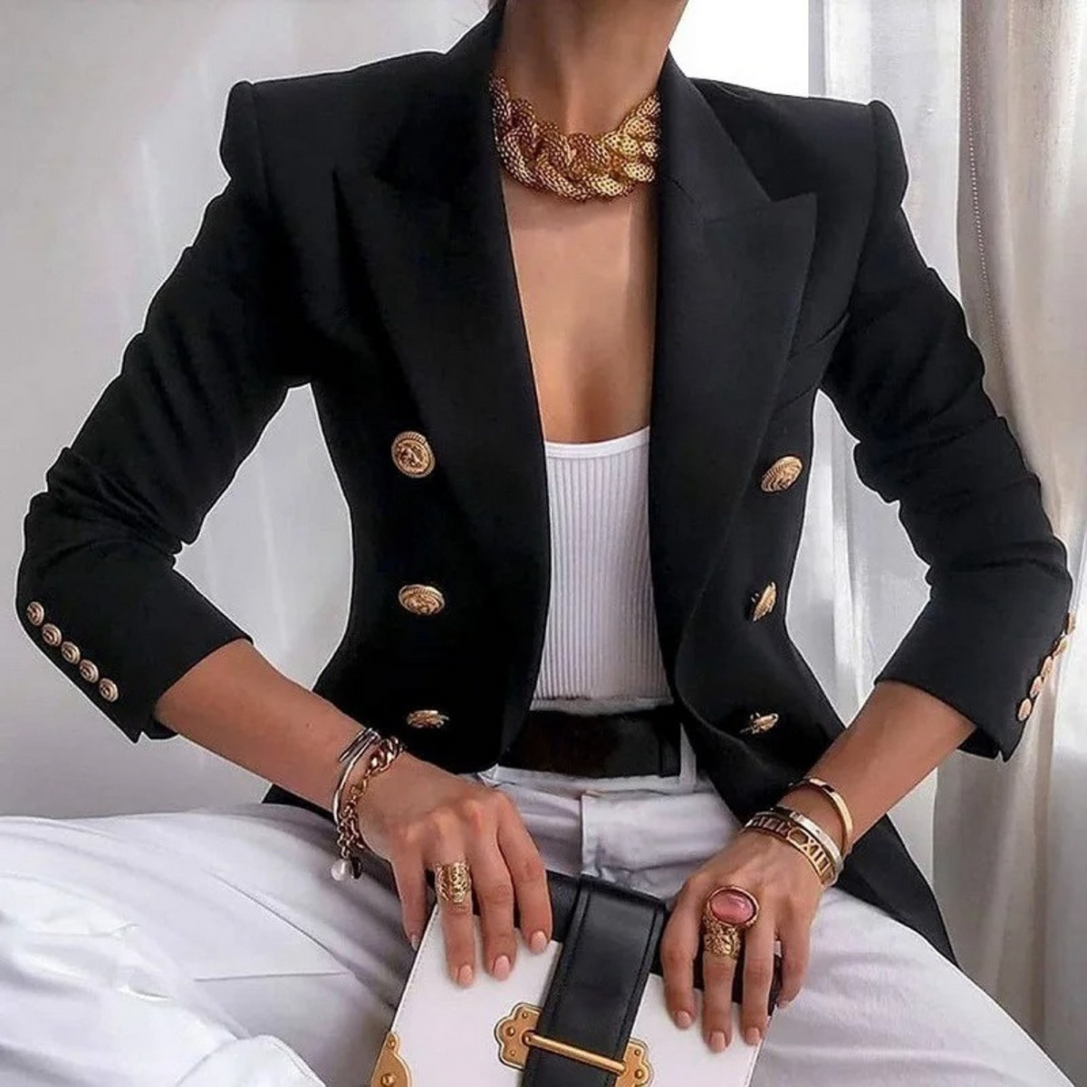 Isabelle Vintage Double-Breasted Blazer