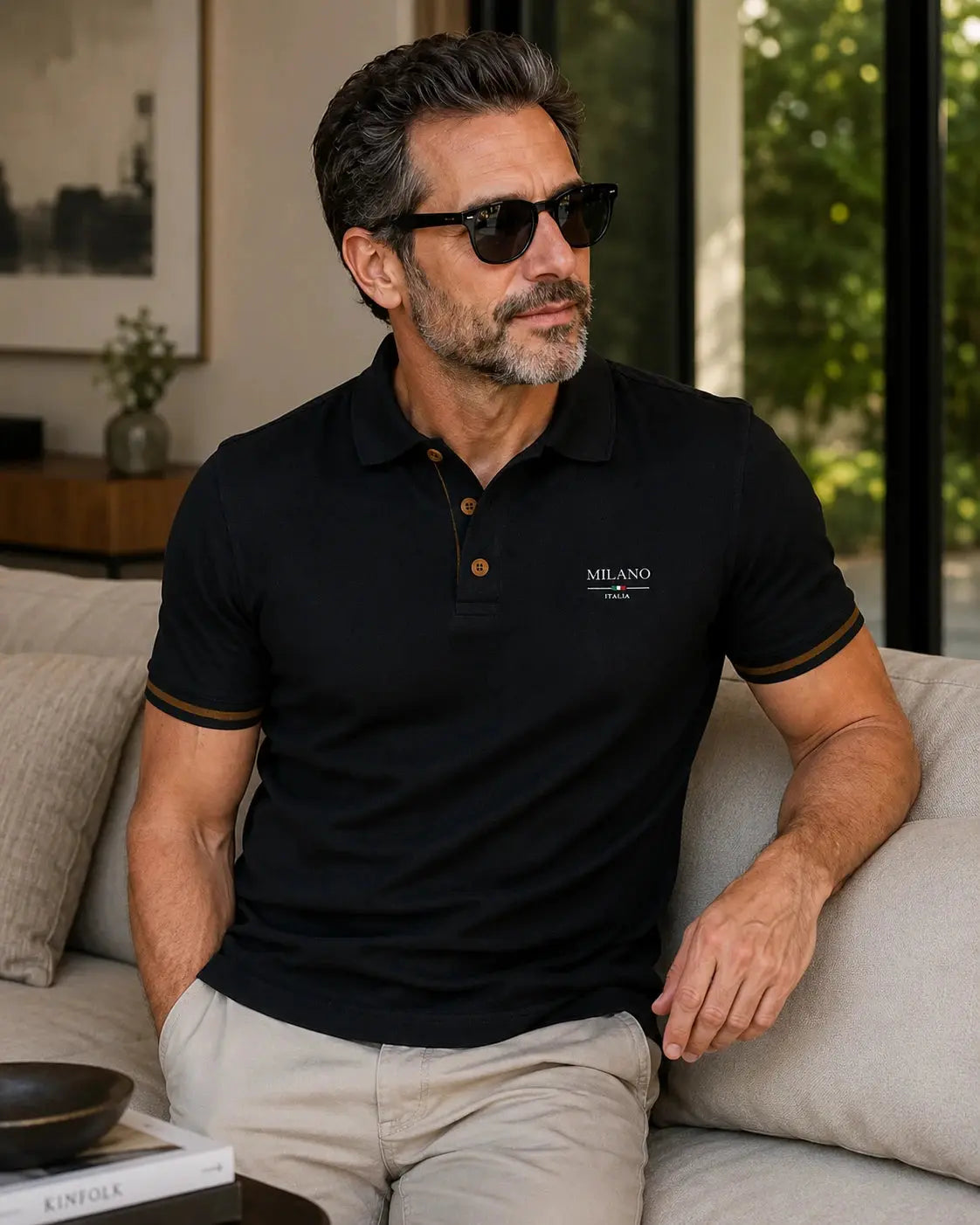 Daniel Foster wearing the Milano Polo Shirt